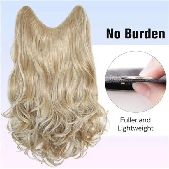 Wavy Hair Extensions Synthetic One Piece beach blonde